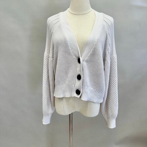 525 America Cate Short Sleeve Cowl Neck Cotton Sweater Brown Size Medium Boxy - Picture 1 of 14